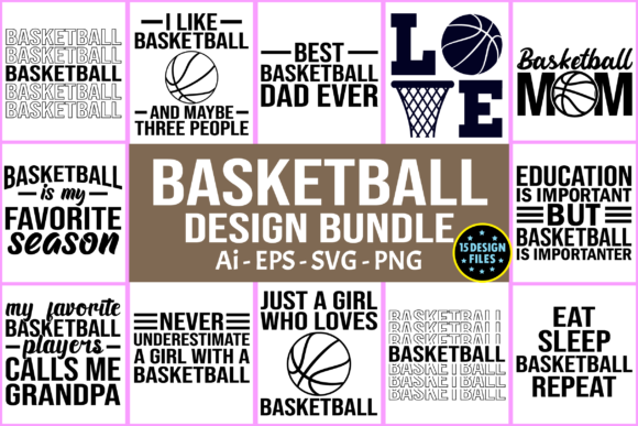 Basketball T-shirt Design Bundle Svg