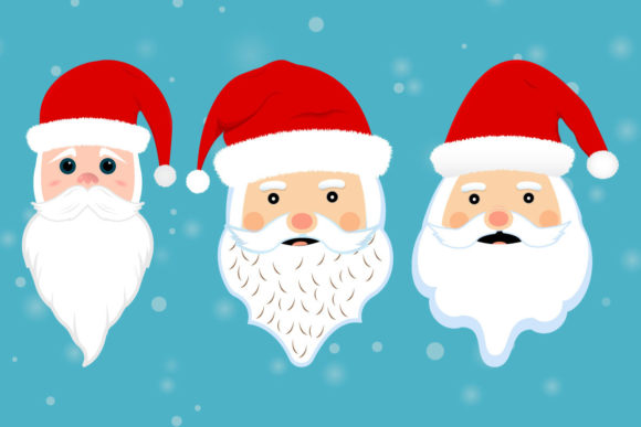 Christmas Santa Face Vector Snow Fall