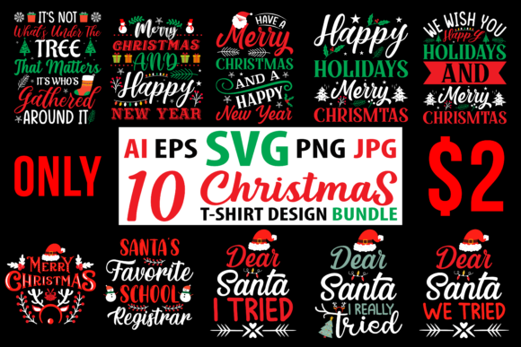 Christmas T-Shirt Design SVG Bundle 5