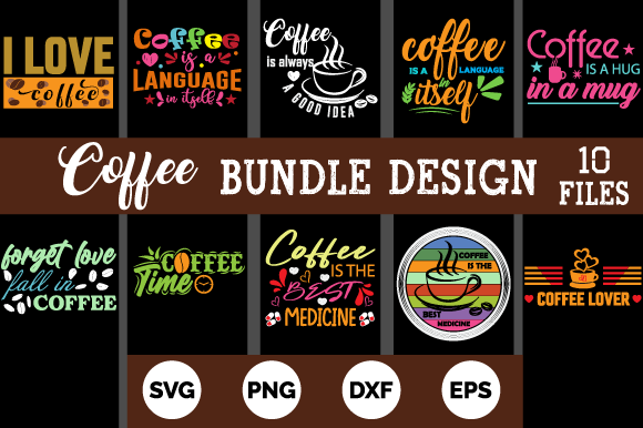 Coffee T-shirt Design Bundle 10 Review