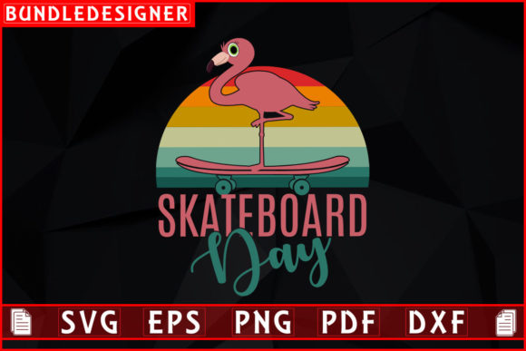 Flamingo Svg Design Skateboard