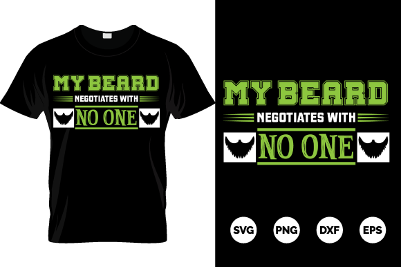 Funny Beard Silhouette T-shirt Design