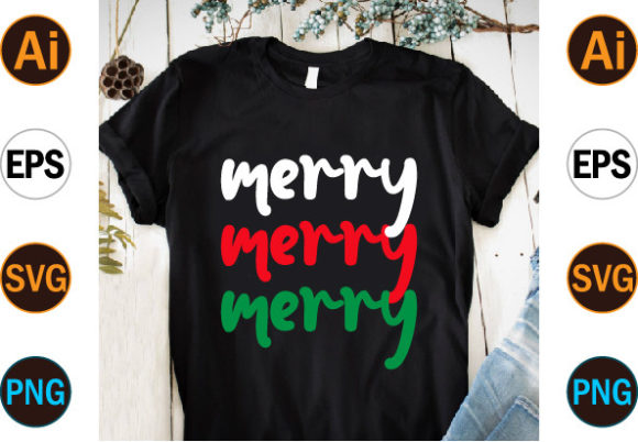Merry Christmas Typography SVG T Shirt